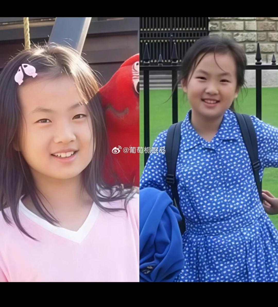 看二公主小时候的照片跟现在很像，尤其是遗传了爸爸的国字脸，应该是没整过！
看她后