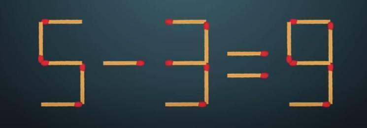 图中用火柴棒摆成的算式 “5 - 3 = 9”，和赛场上遇到的战术困境一样，一眼