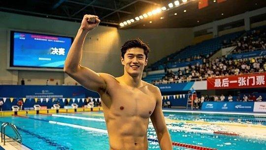 孙杨逆转局势重回第一接棒落后1.12秒，全场都以为大局已定，34岁的孙杨扎进泳池