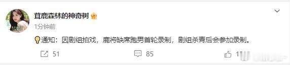 白鹿因剧组拍戏缺席跑男首轮录制 白鹿因剧组拍戏要暂时缺席跑男录制，相信白鹿结束以