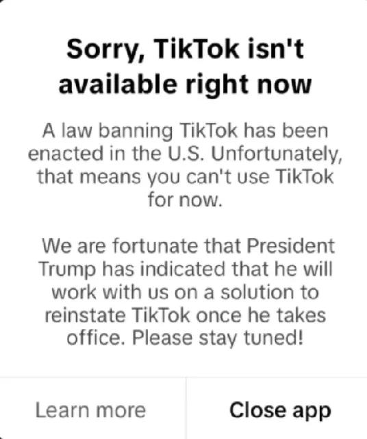 尘埃落定！TikTok停止了在美国的服务！


还以为会有缓和的余地，结果还是在