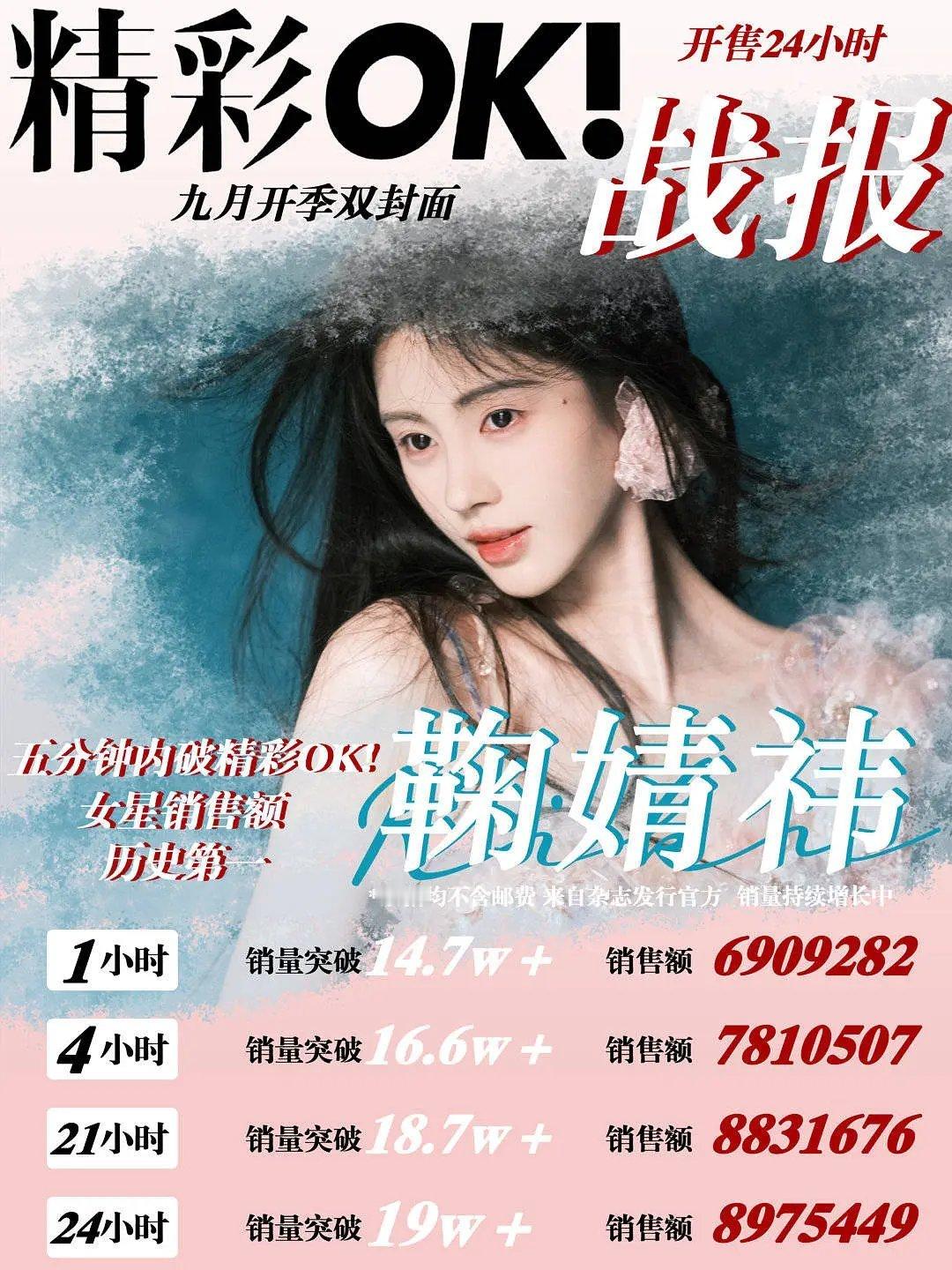 鞠婧祎杂志卖的真的很不错。 ​​​