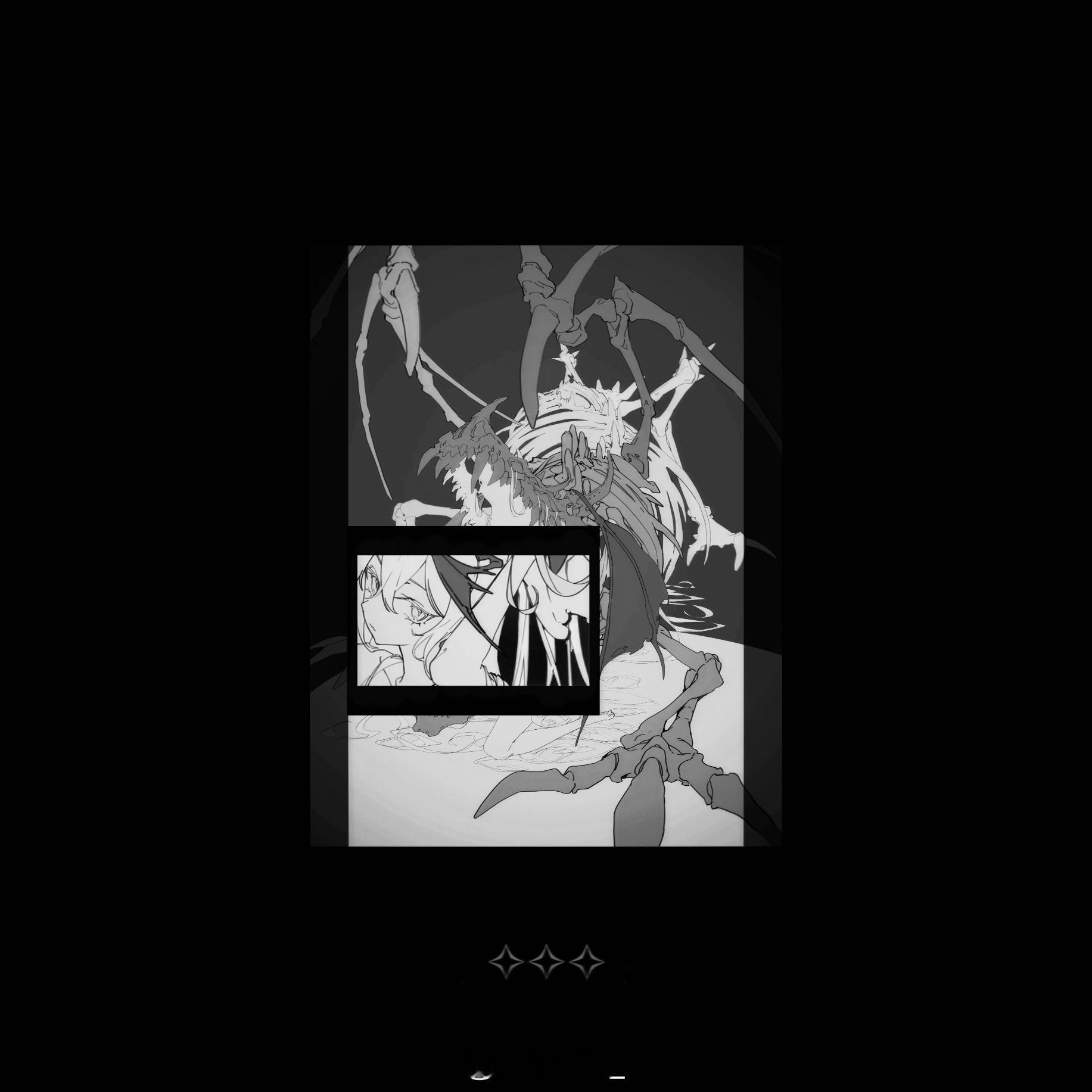 以「猛兽」为主题，由HxxG老师绘制的部分线稿🦴从面无表情地猎杀、捕食翼龙与巨