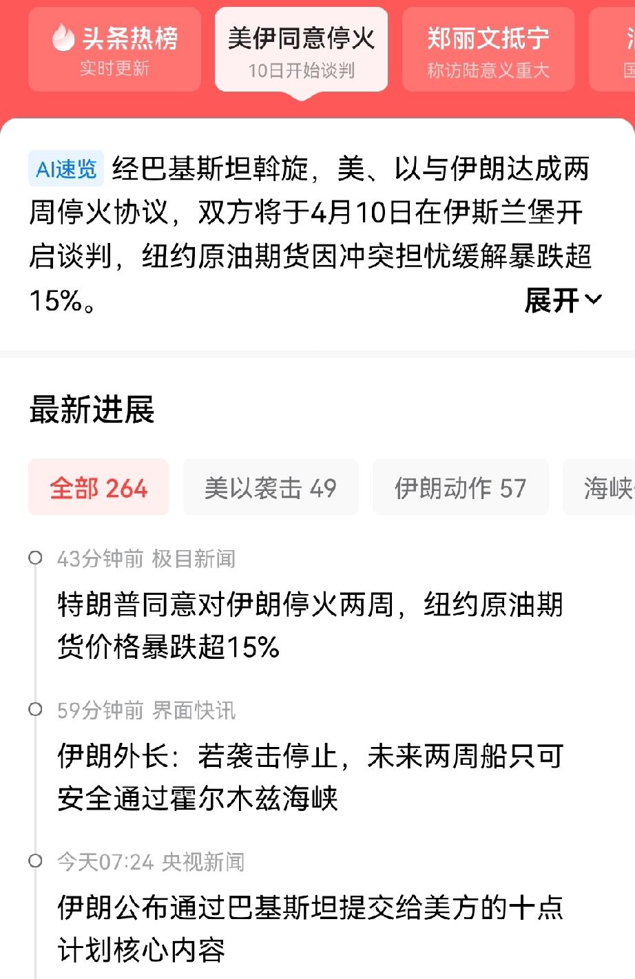 据报道，美国同意停火。纽约原油期货交易价格大降。