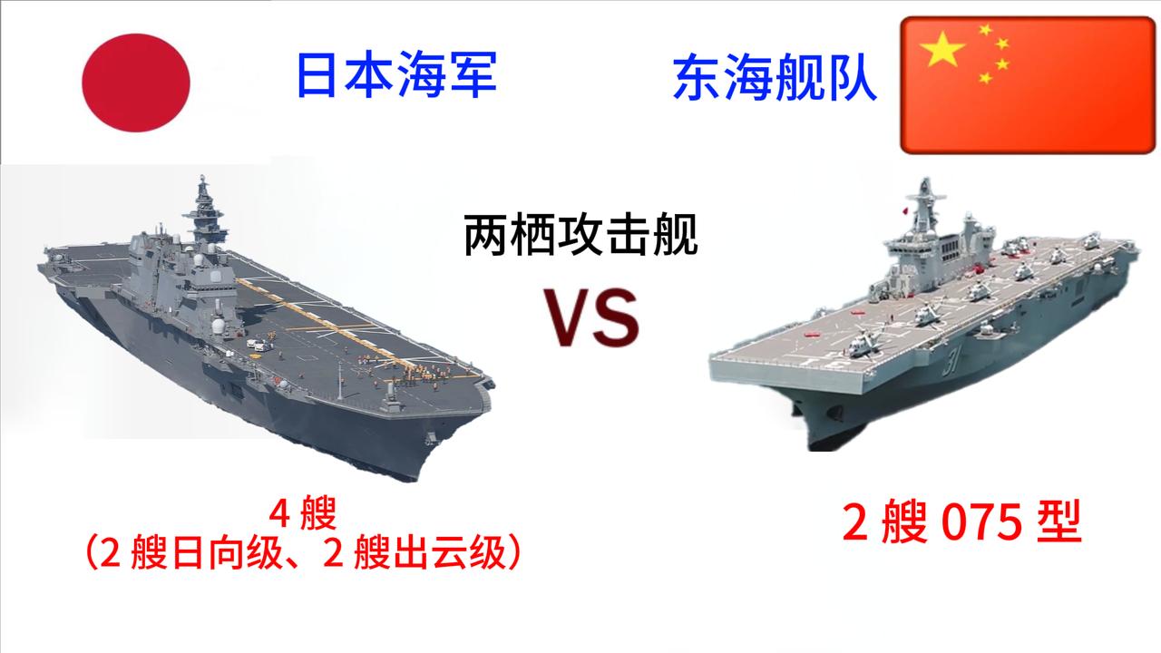 中国东海舰队和日本海军装备对比
东海舰队作为中国海军精锐，装备 2 艘 075 