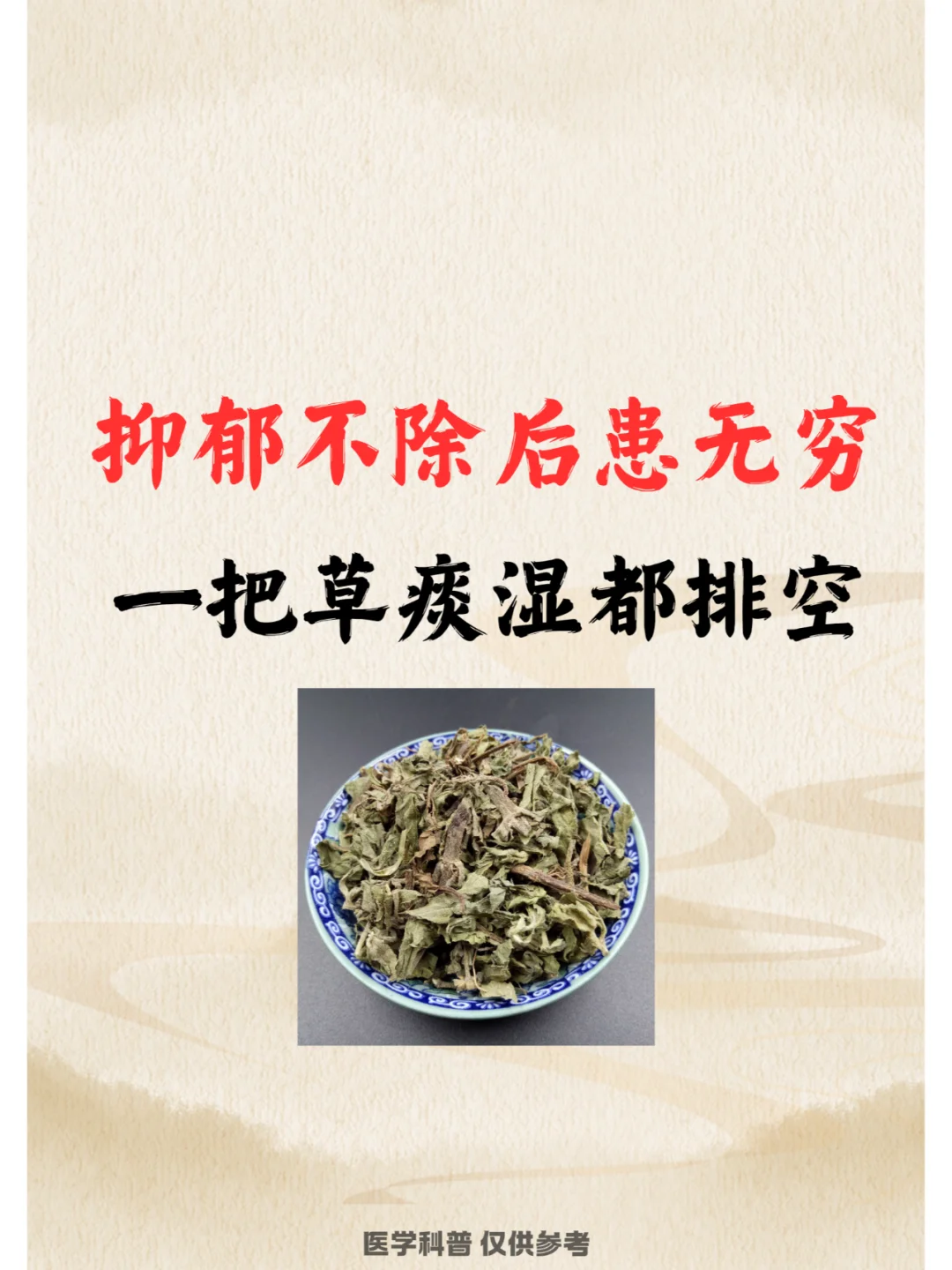 抑郁不除后患无穷 一把草痰湿都排空