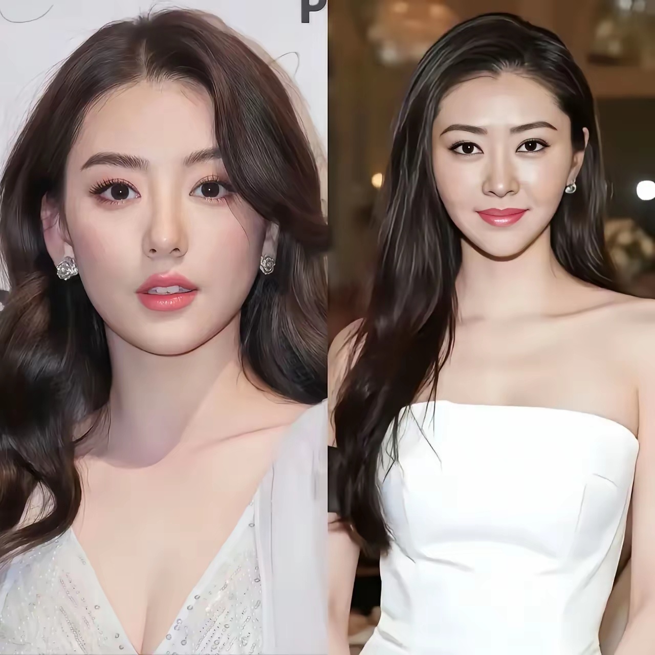 左边是方媛，郭富城现任，1987年生于安徽芜湖，身高162，日系名媛，曾在小公司