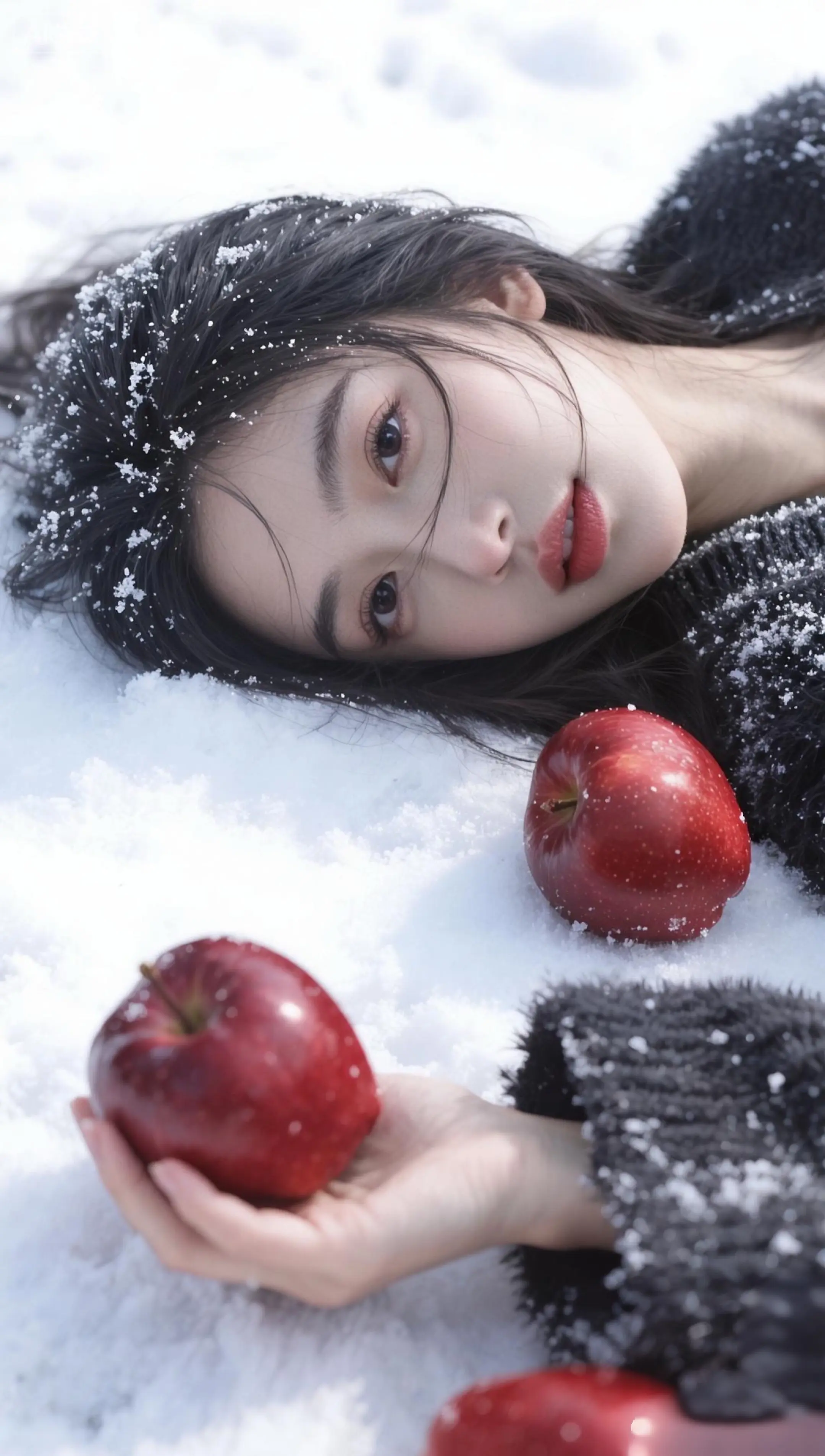 我慢慢的听，苹果浸雪的声音。