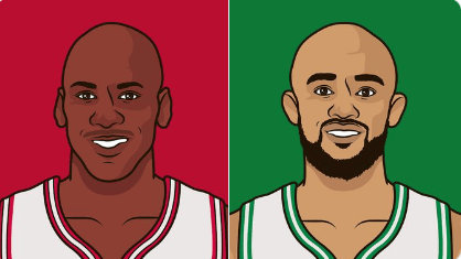 至少获得25分5篮板5助攻5盖帽的后卫：迈克尔-乔丹与德里克-怀特！凯尔特人热爱