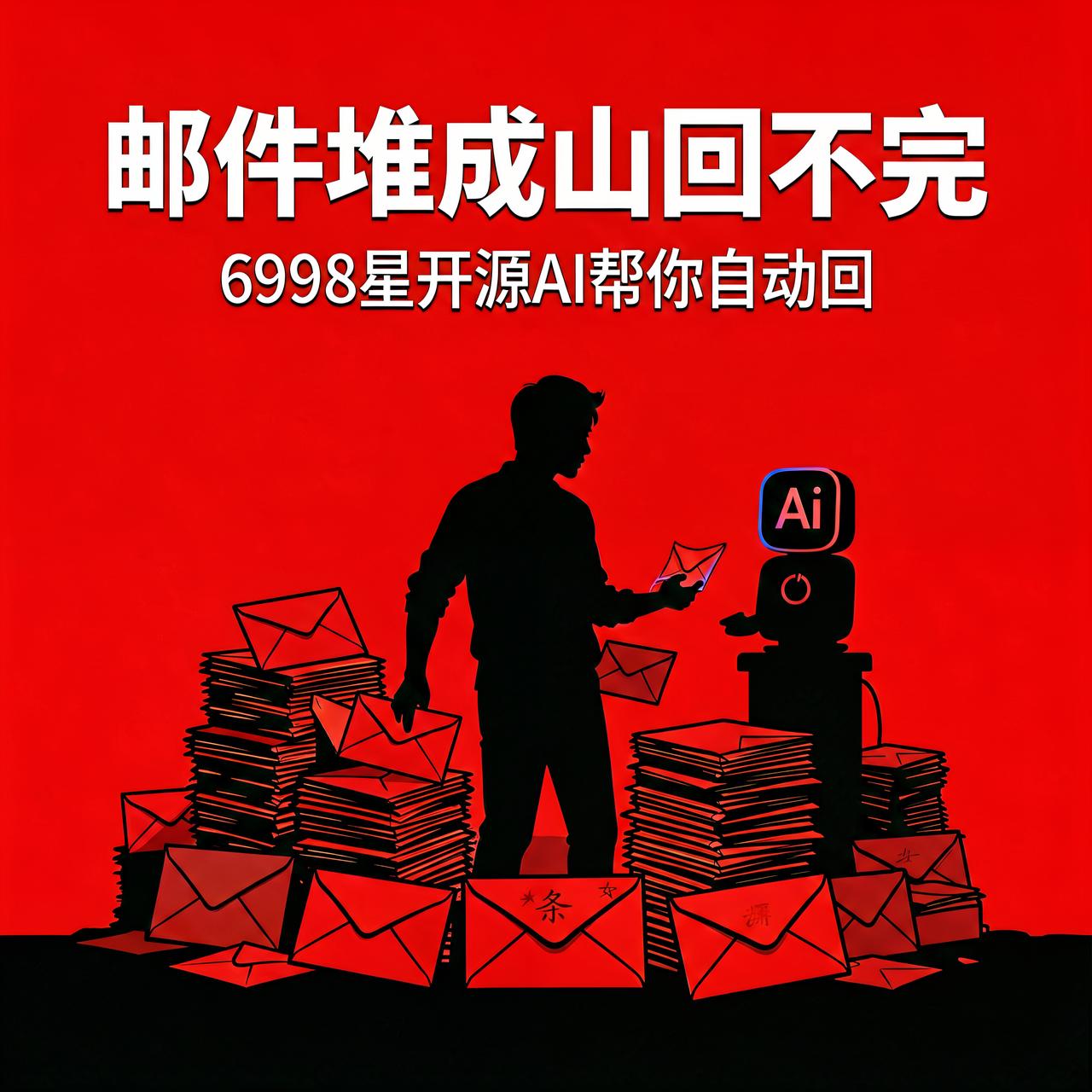 邮件堆成山回不完？6998星开源AI帮你自动回

每天打开邮箱就头疼的人不在少数