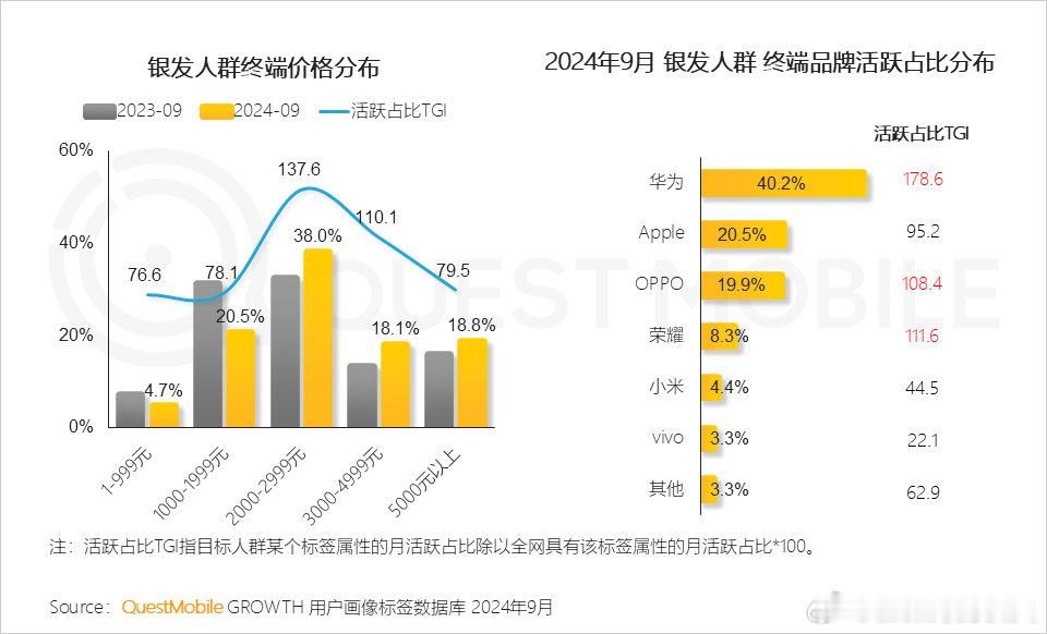 银发人群活跃终端分布 