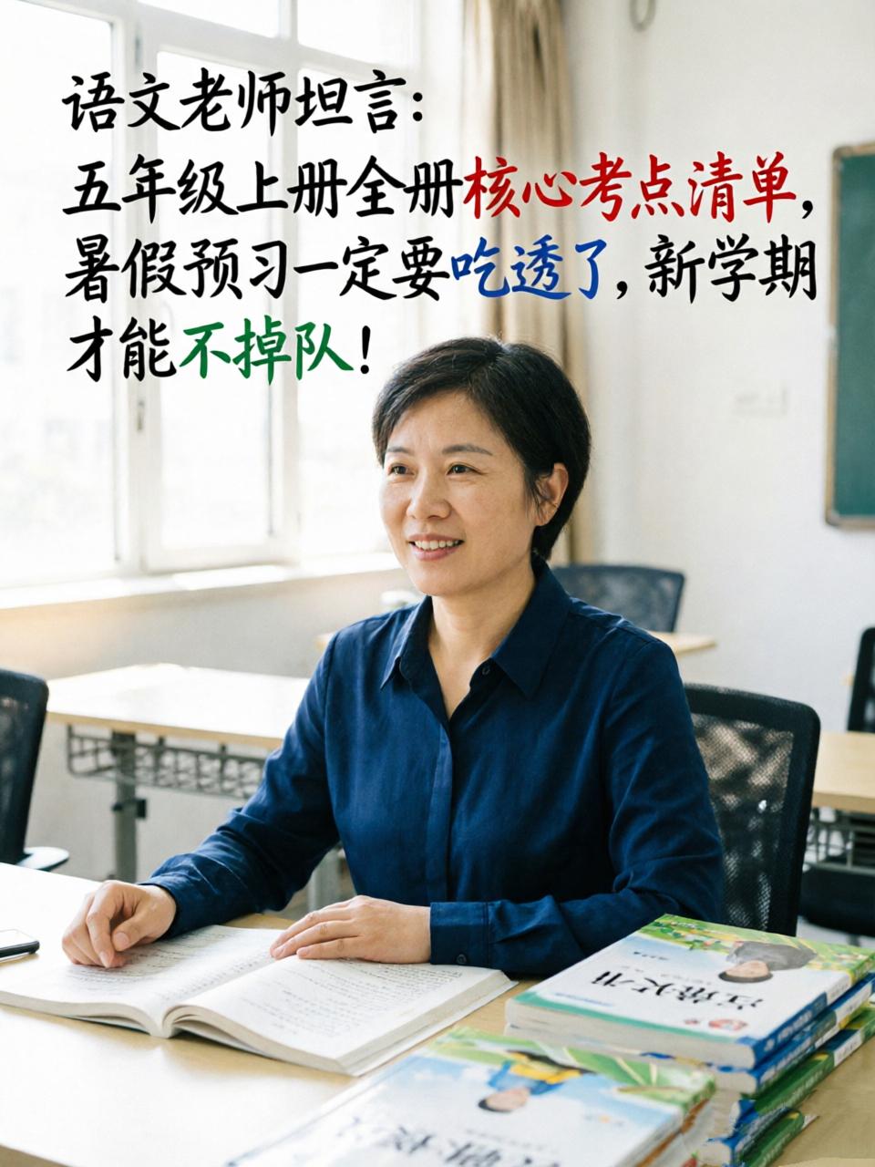 语文老师坦言：
五年级上册全册核心考点清单，
暑假预习一定要吃透了，
新学期才能