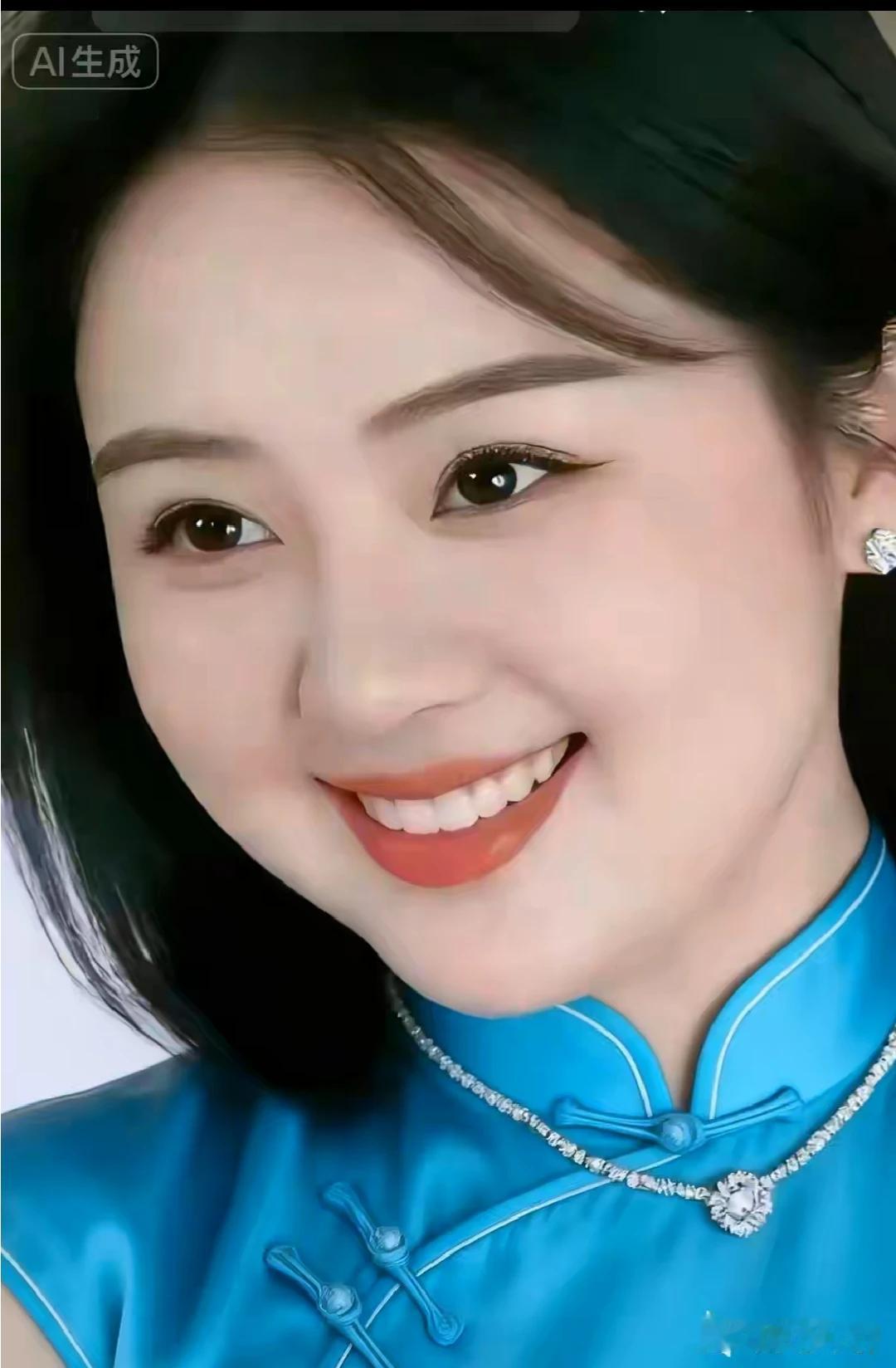 中国服饰，高贵典雅
蓝色旗袍，东方美韵
笑靥如花，尽情绽放
沉鱼落雁，闭月羞花