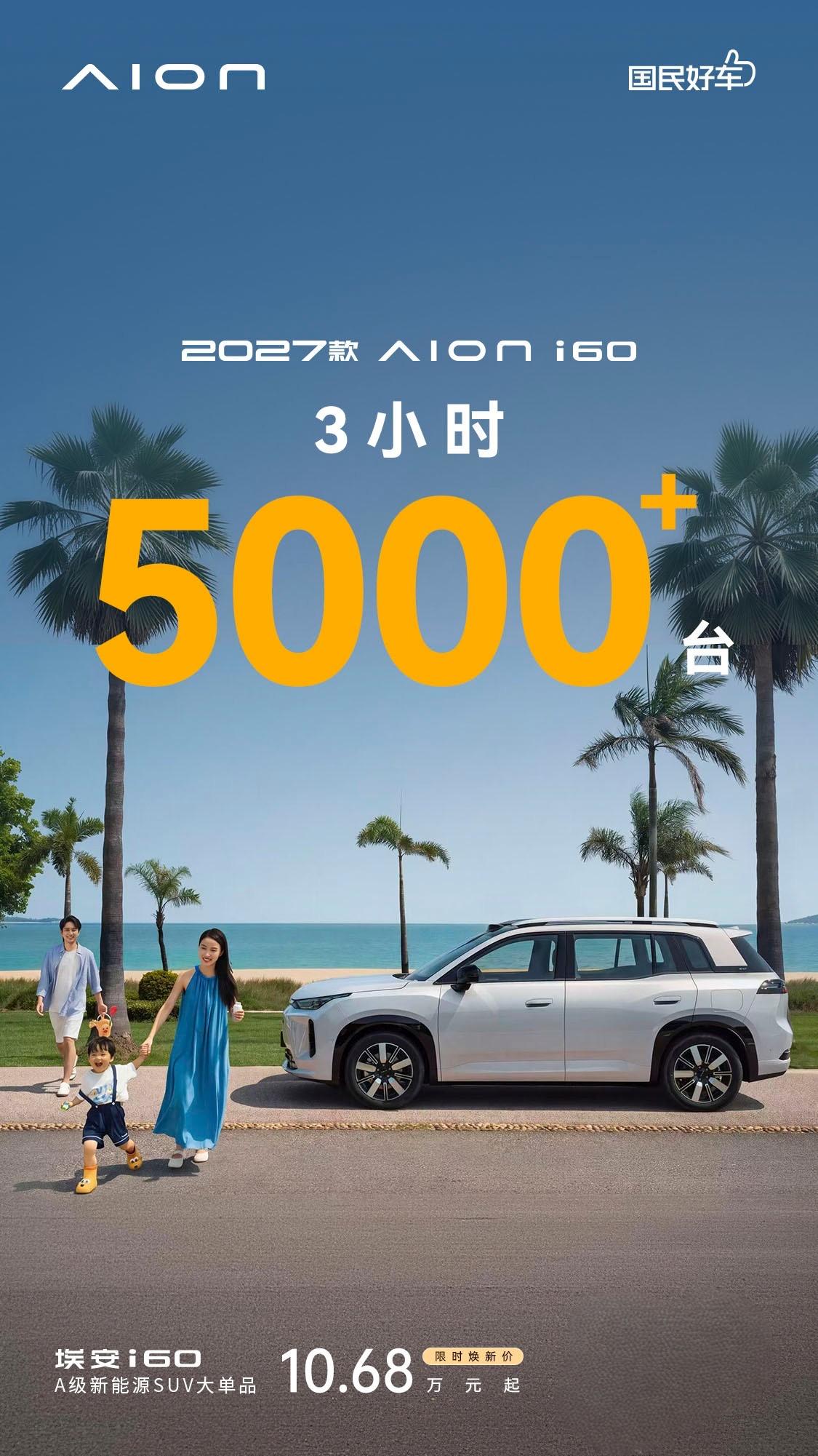 雨雪湿滑路面选车，不能只看零百加速。2027款埃安i60上市三小时破五千，底盘和