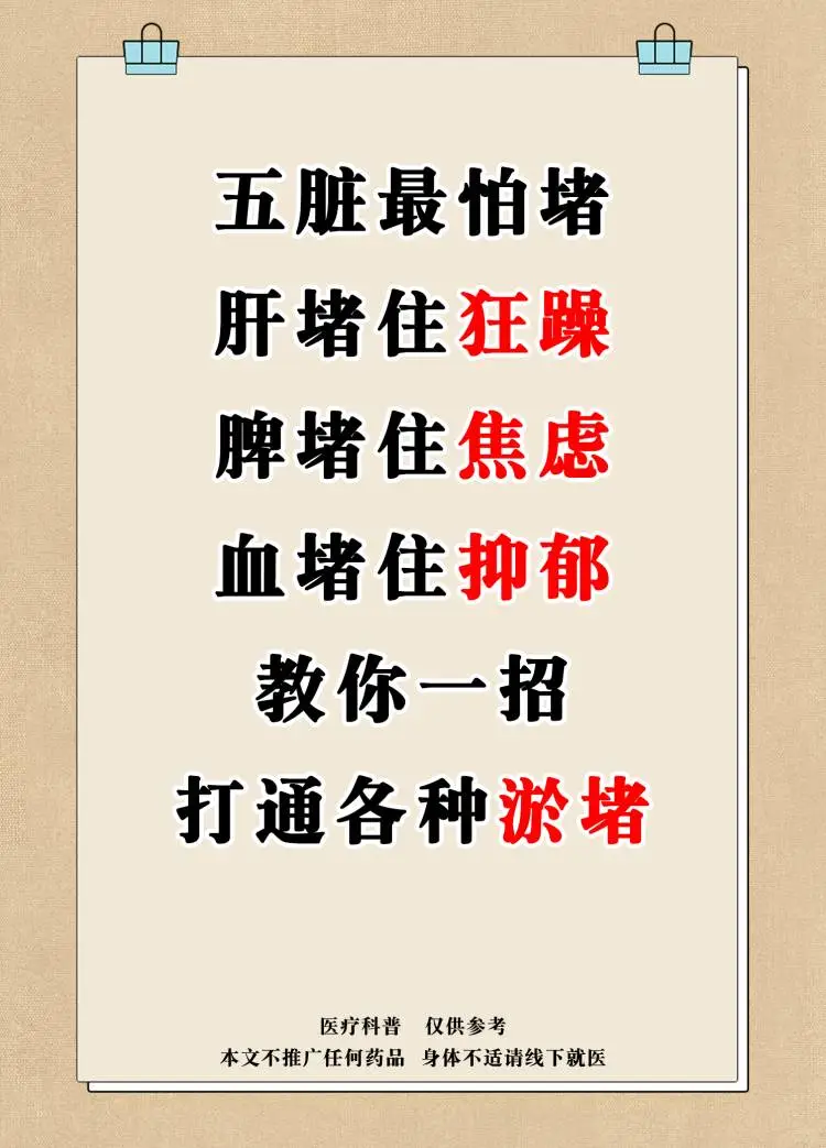 抑郁焦虑患者 五脏六腑最怕堵