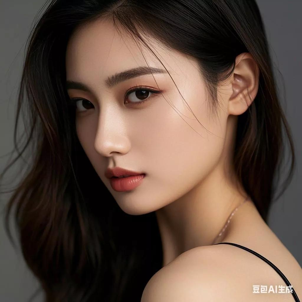 温柔如水的少女，眼神迷人，气质出众