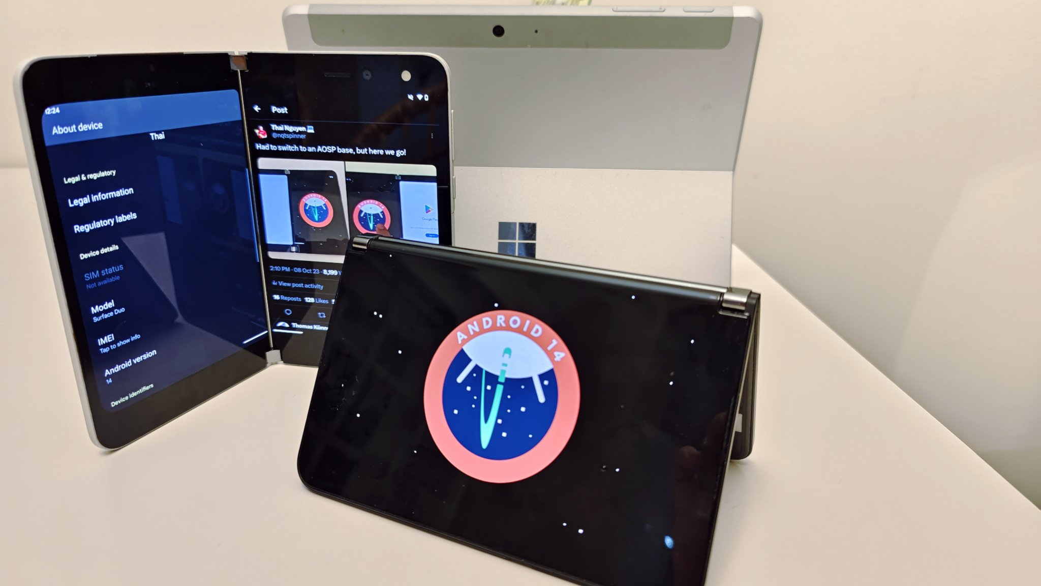 Sruface Duo 设备首个非官方 Android 14 已经发布，支持 S