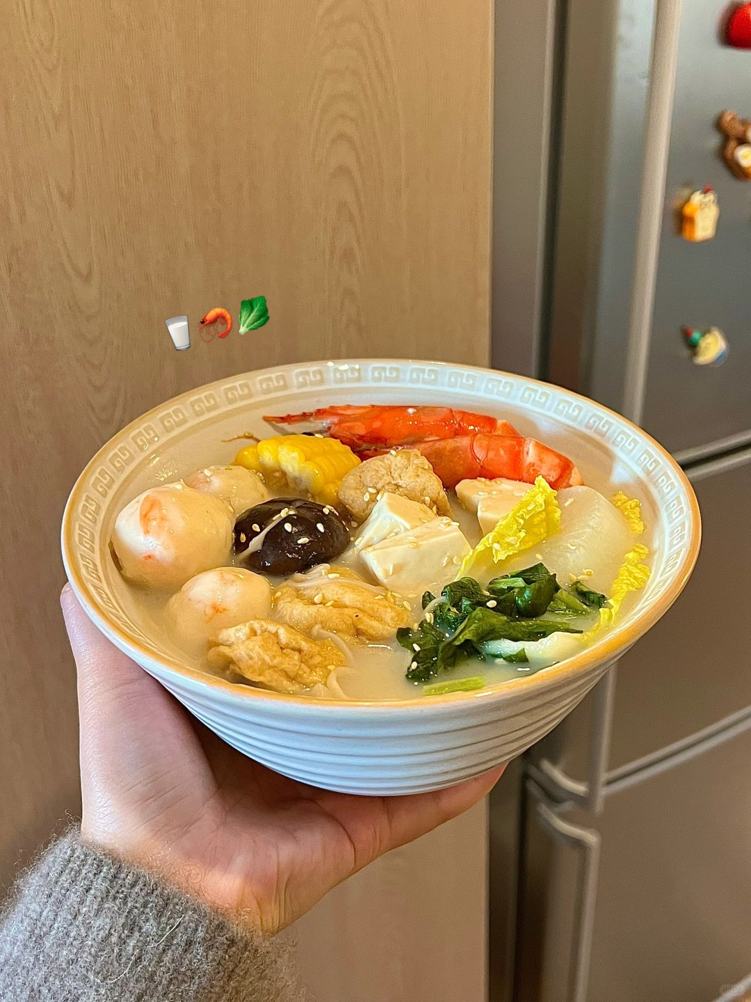 热乎乎的豆乳锅♨️大冬天的就为了这一口！