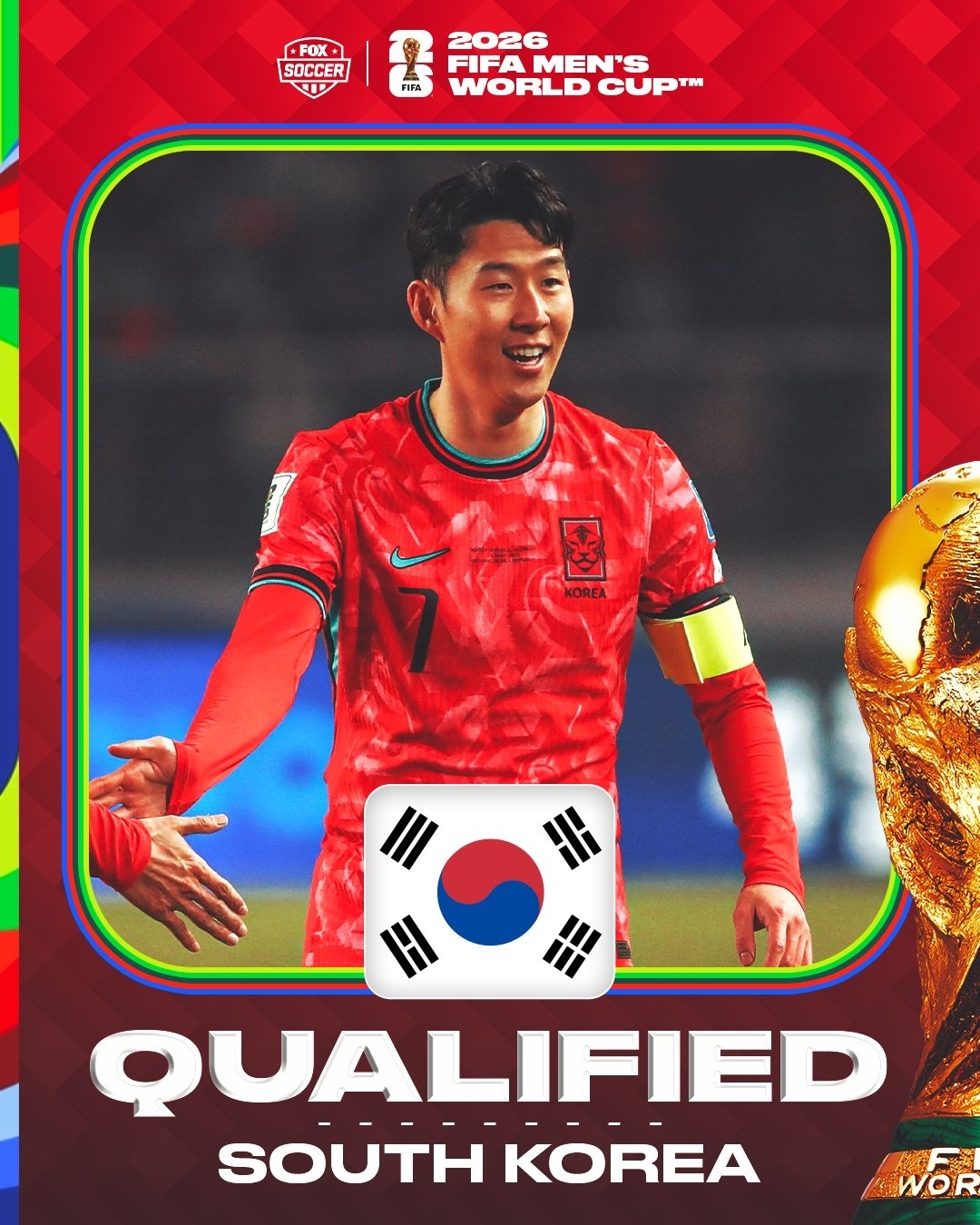 #韩国晋级2026世界杯# ​​​#韩国连续11次晋级世界杯# 世预赛亚洲区第三