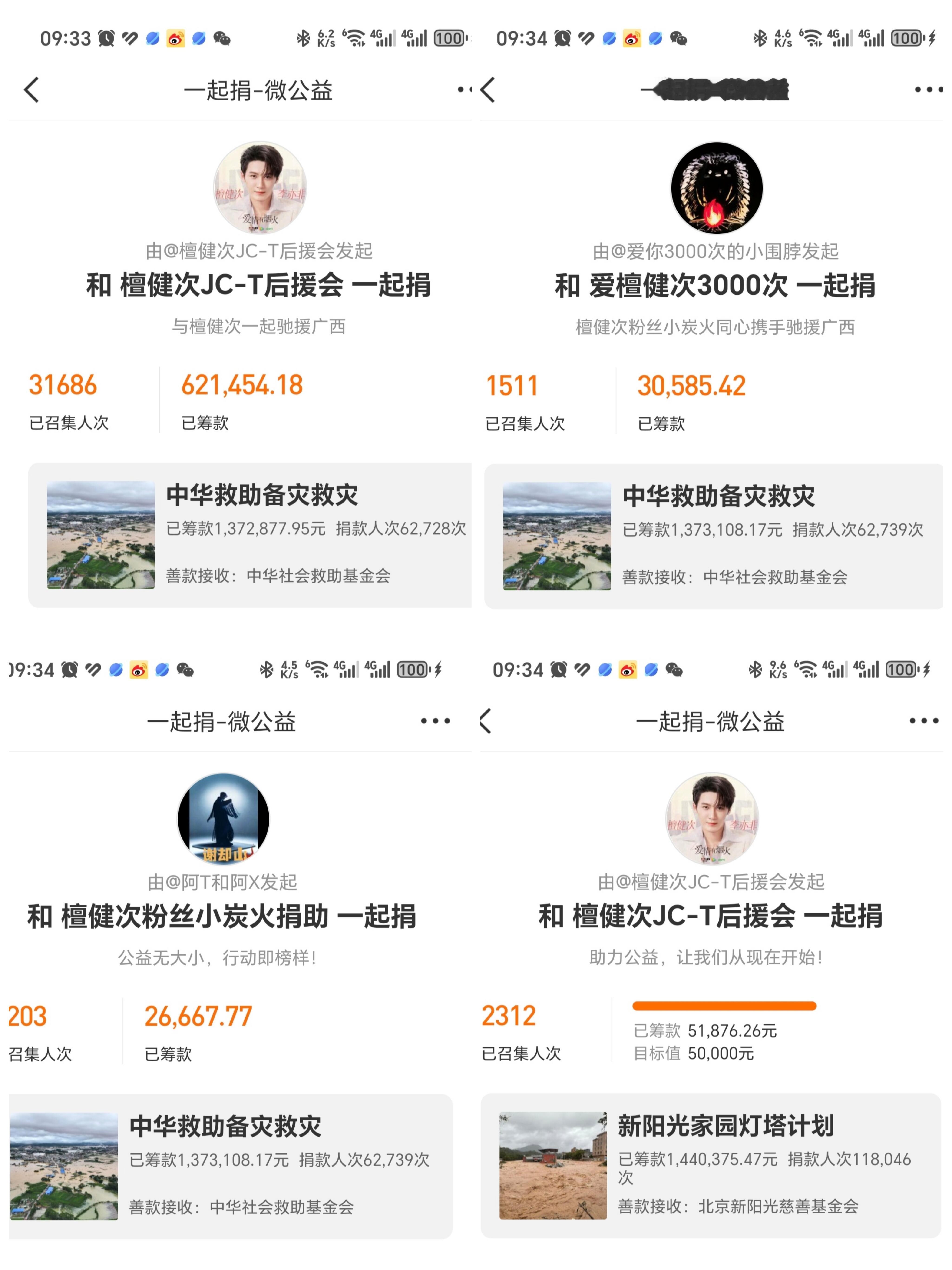 檀健次粉丝驰援广西善款已超70万这还是4小时前数据，爱心仍在不断汇入炭火超猛的?