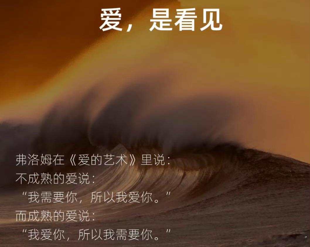 爱的本质就是被看见爱的本身就是一种感觉。 