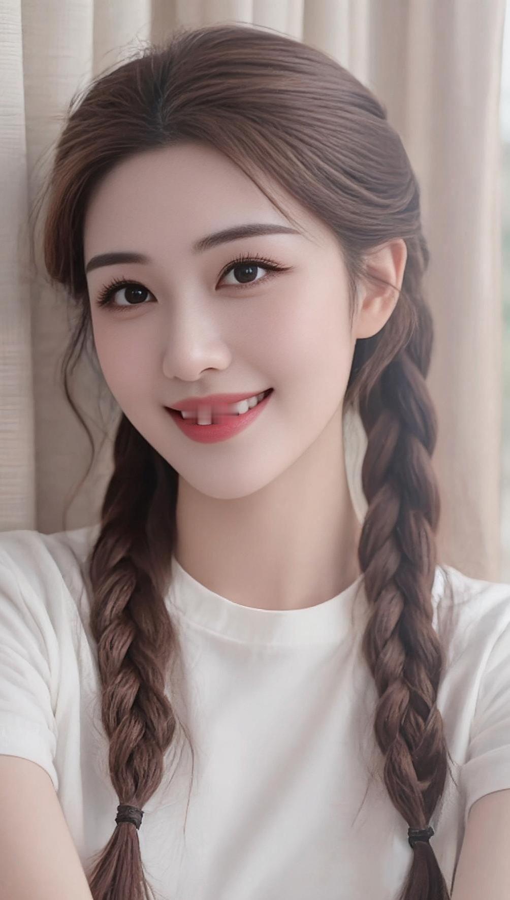 AI双辫清新自拍 抖音ai创作