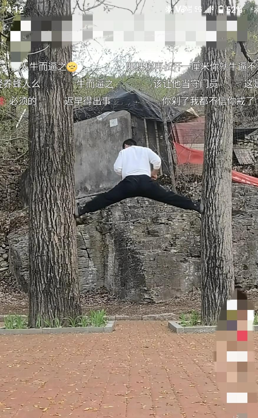 这也能叫武术？
我也能慢慢的登上10米高的树，往下下可能费点劲。