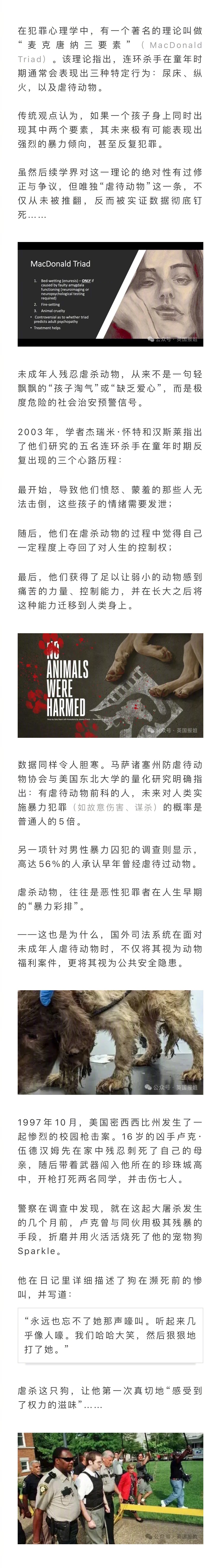 广东4名未满14岁少年虐杀流浪狗并拍视频炫耀，被警方迅速处置并送专门学校矫治。有