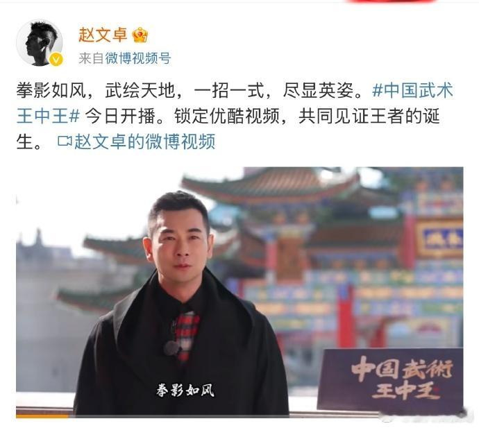 吴京赵文卓共同期待的武综含金量  家人们，这武综简直是武术界的盛宴！赵文卓凭借其