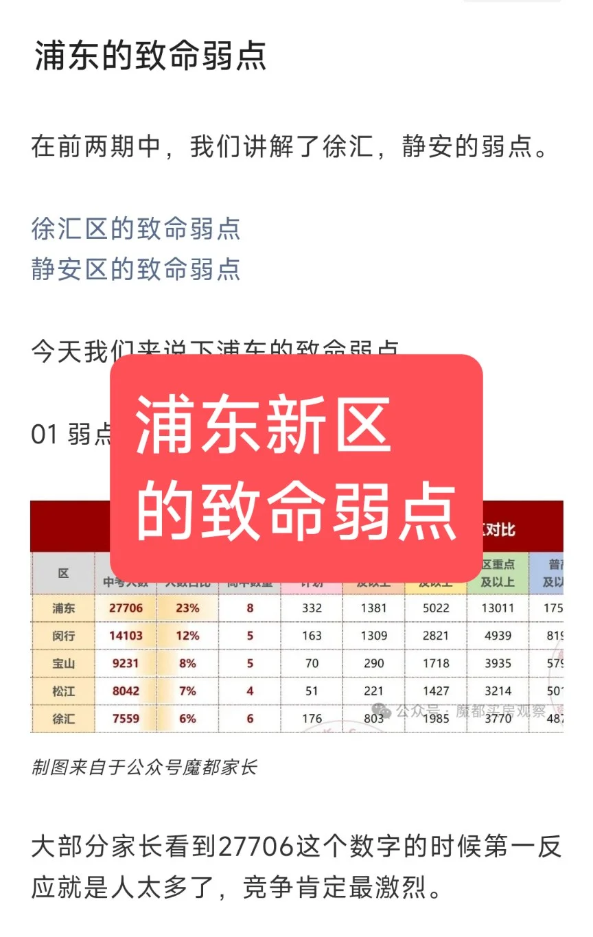 浦东的致命弱点