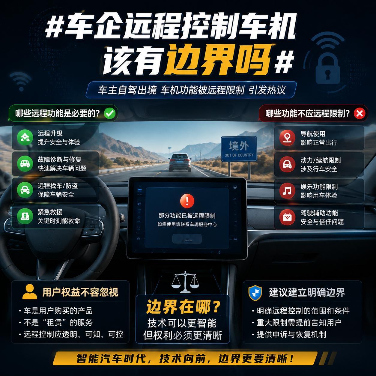 我觉得远程升级、修复Bug、找回车辆这些功能都很有必要，这也是智能汽车的优势。车