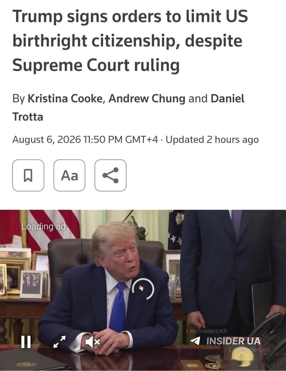 特朗普8月6日签署两项行政令，再次对“出生公民权”下手——这次直接瞄准“生育旅游