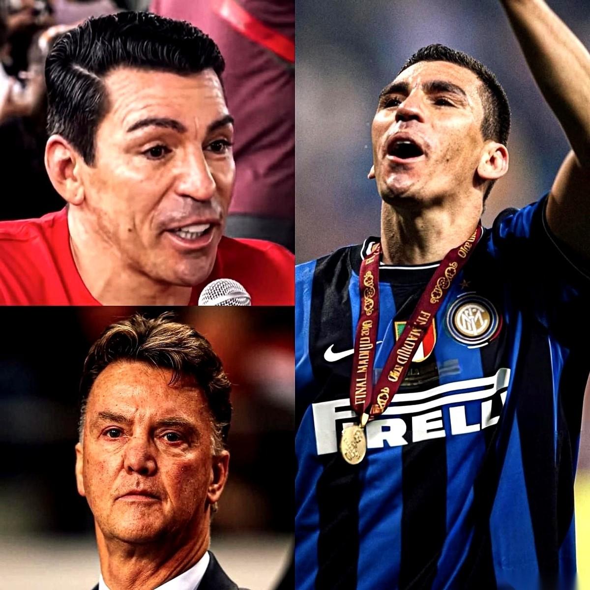 2010年欧冠决赛，终场哨响，漫天都是国际米兰的蓝黑色纸屑。
拜仁主帅范加尔，铁