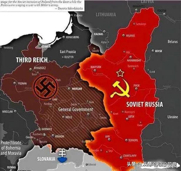 关于苏德互不侵犯条约，德国得到55%的波兰西部领土面积大约22万平方公里，但是苏