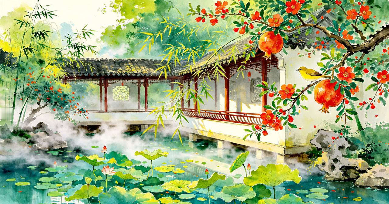 【原创作品】
 七律•夏韵
    文/张和平
六月清和风物妍，闲居消夏自悠然。