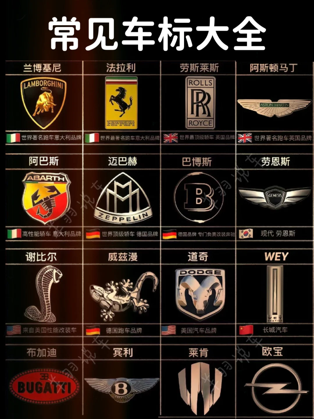 常见车标大全，这些车标你都认识吗