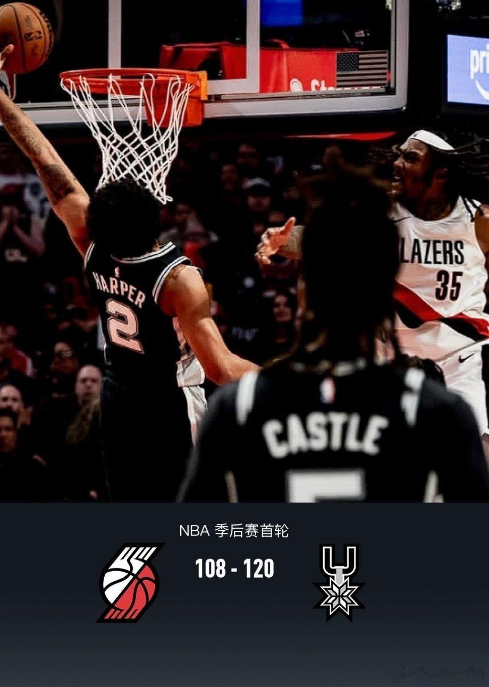 北京时间4月25日NBA 季后赛首轮G3，波特兰开拓者对阵圣安东尼奥马刺。本场杨