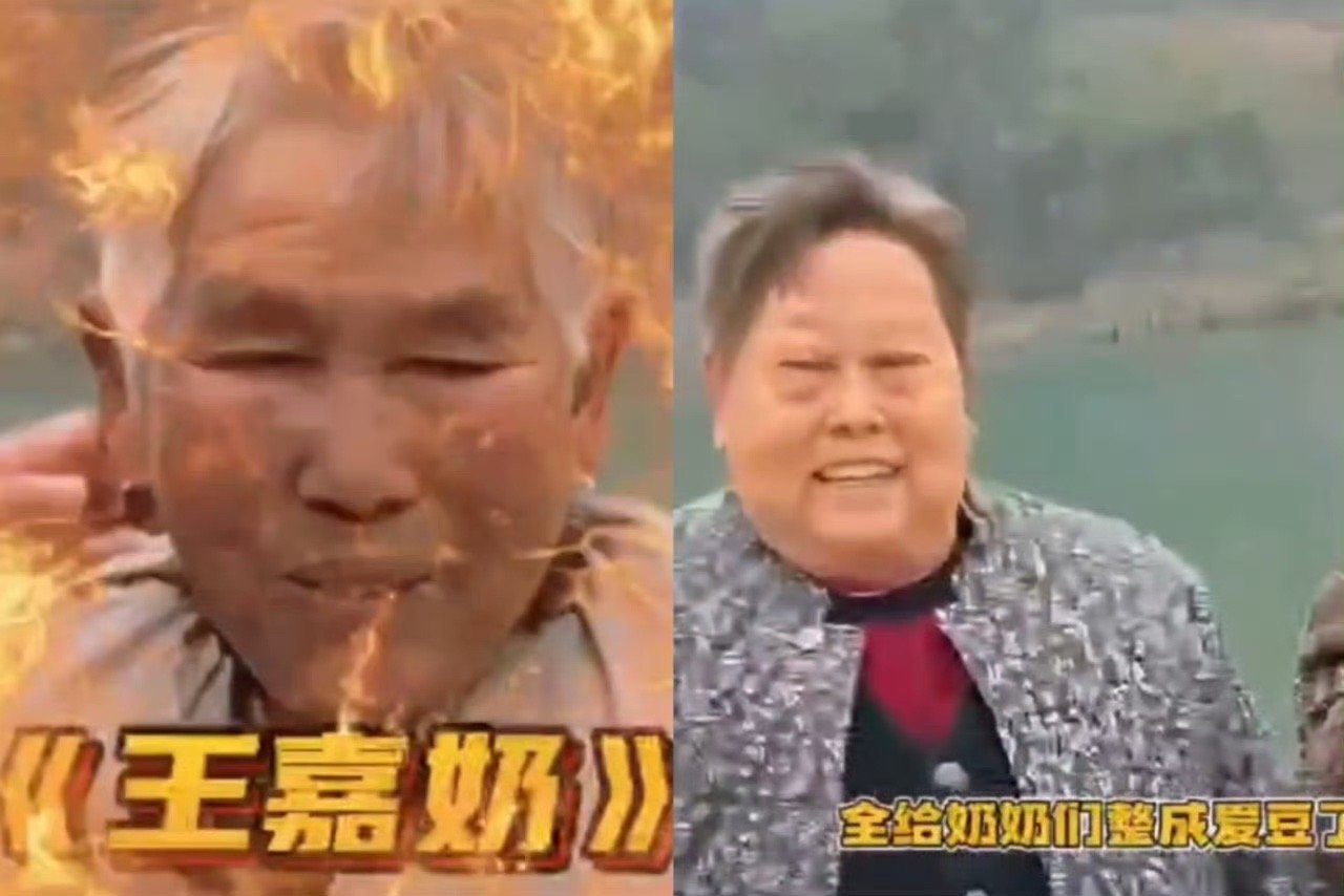 晓华给奶奶剪王嘉尔同款造型  有“人民的理发师”称呼的晓华在春节期间进村帮老人们
