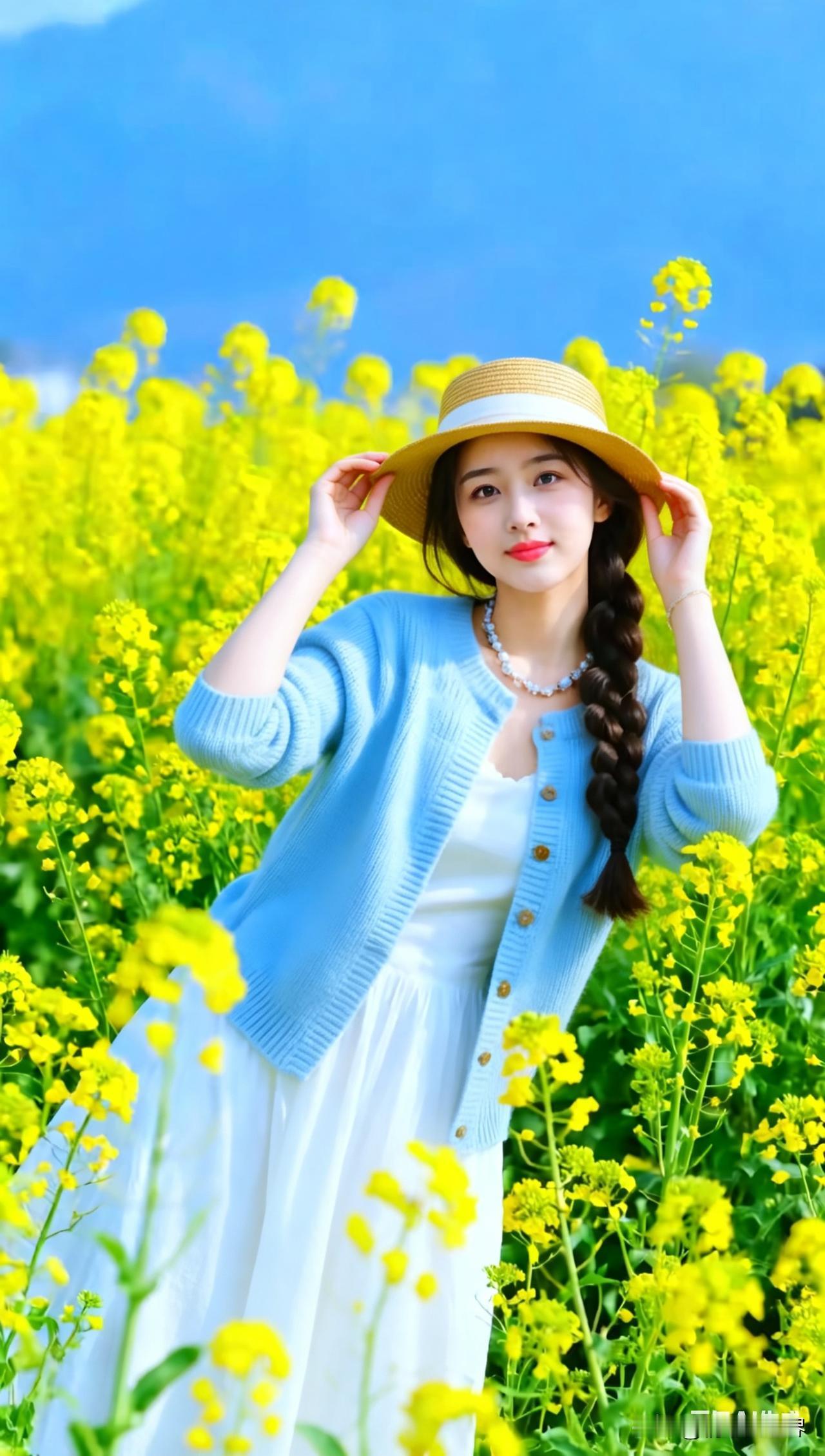 在花海中，遇见最美的自己🌸💐🌺花海少女照 我在花海中赏花 春天必打卡花海