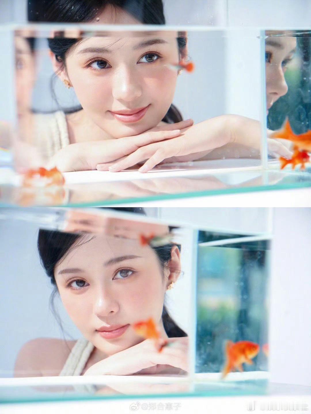 #郑合惠子出妆#郑合惠子背心针织衫连衣裙👗搭配野雏菊🌼妆，感觉整个人都清凉了