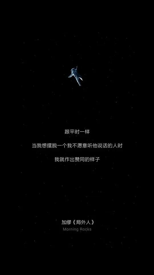 我失去了对所有人倾诉的欲望，
于我而言，
身边的所有人包括亲人都是陌生的。
在我