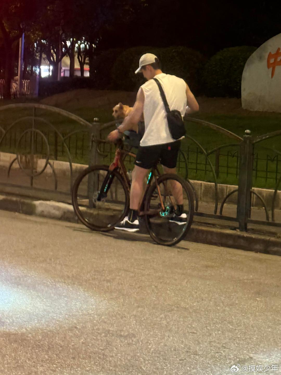 网友上海偶遇黄景瑜和狗狗骑车上海偶遇黄景瑜和狗狗骑车 黄景瑜又双叒叕在上海街头被