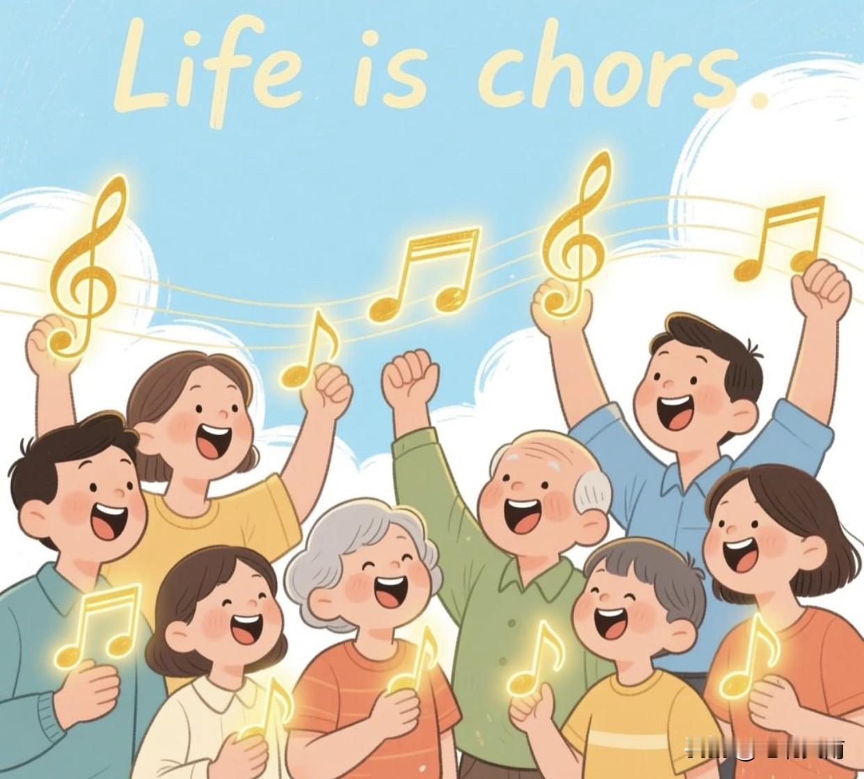 生活像合唱，
锅碗瓢盆当主唱，
柴米油盐来和声。

日子过成一场即兴爵士——
跑