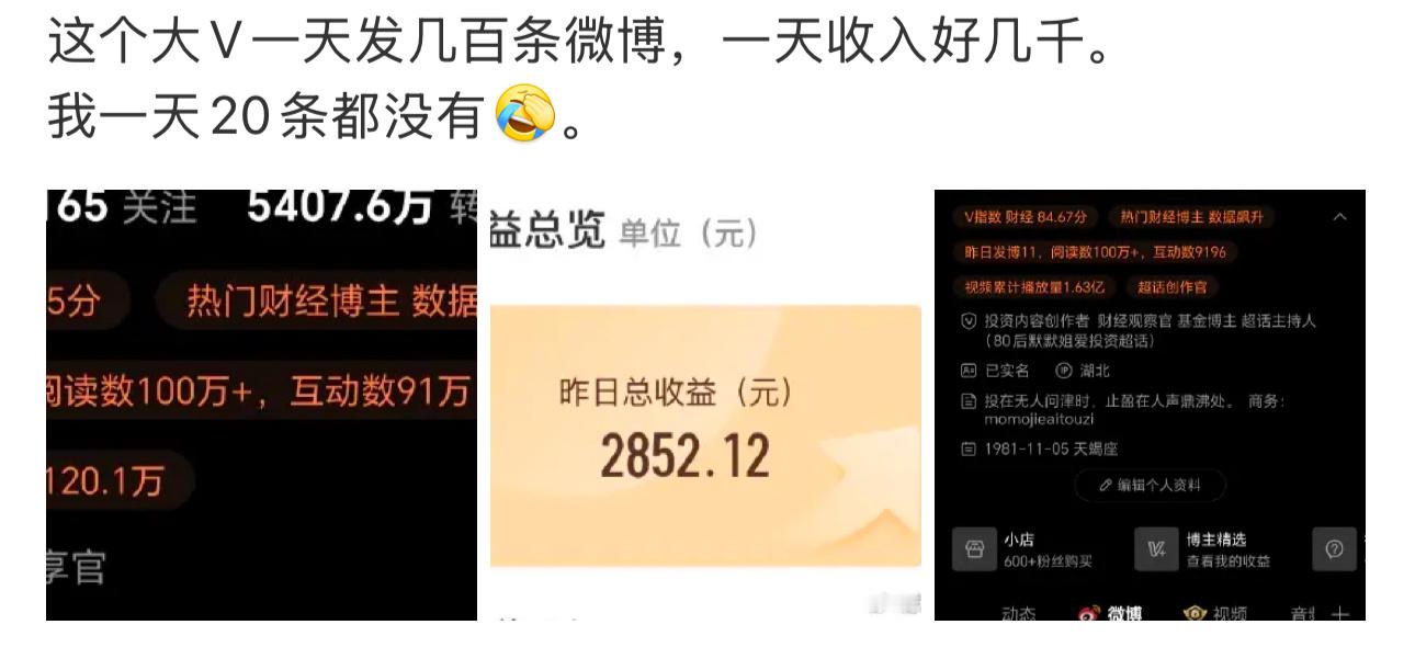最近在微博晒收益的账号还挺多，是都赚到钱了吗？ ​​​