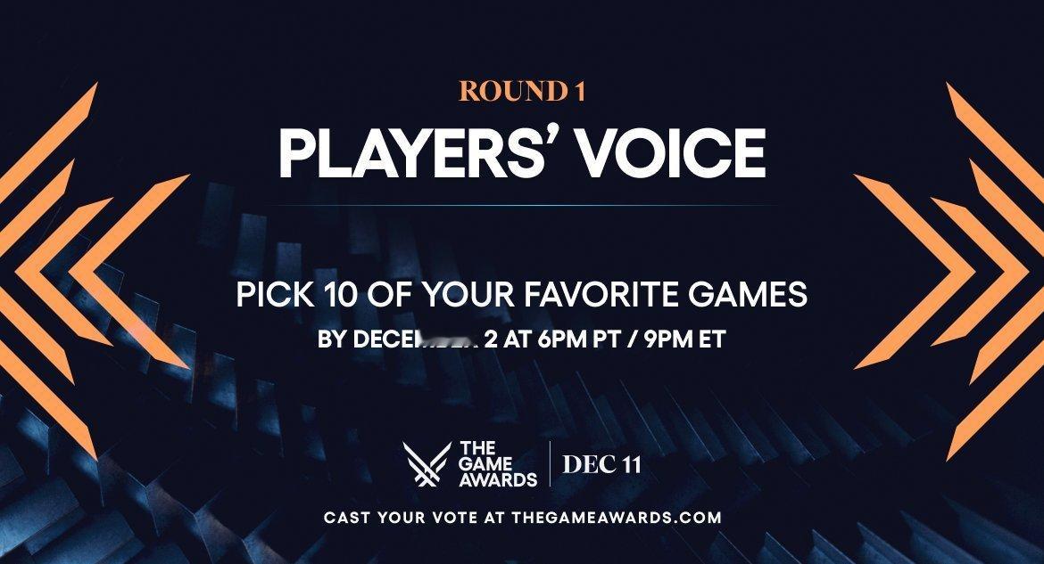 2025TGA玩家之声第一轮投票已开启，《光与影：33号远征队》《艾尔登法环 黑