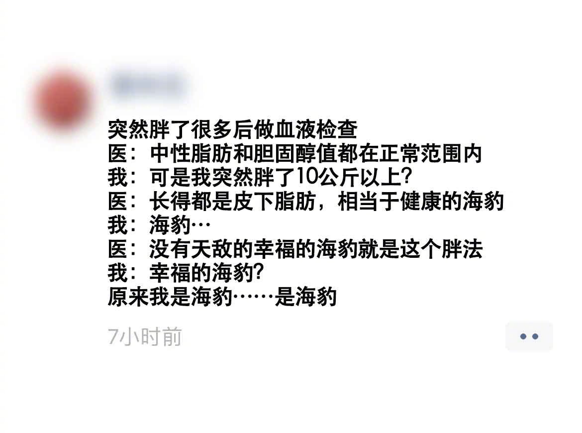 长胖可能会被确诊为幸福的海豹 