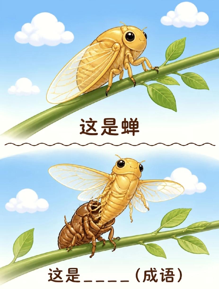 看图猜成语：蝉蜕壳，你能秒懂吗？