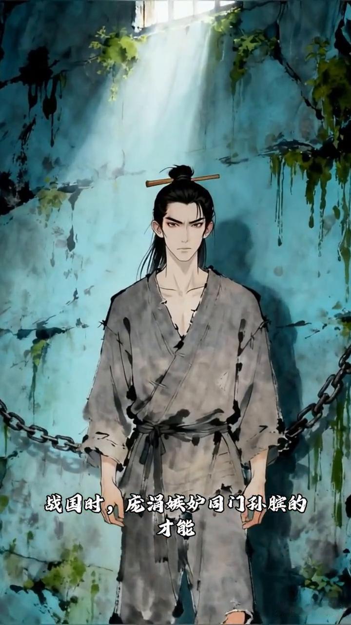 战国时，庞涓嫉妒同门孙膑的才能，将他骗至魏国，处以膑利，使其求生不得，求死不能。