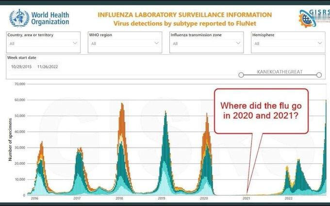 我敢打赌，你的猜测和我的一样靠谱……2020年和2021年流感到底神奇地跑到哪里