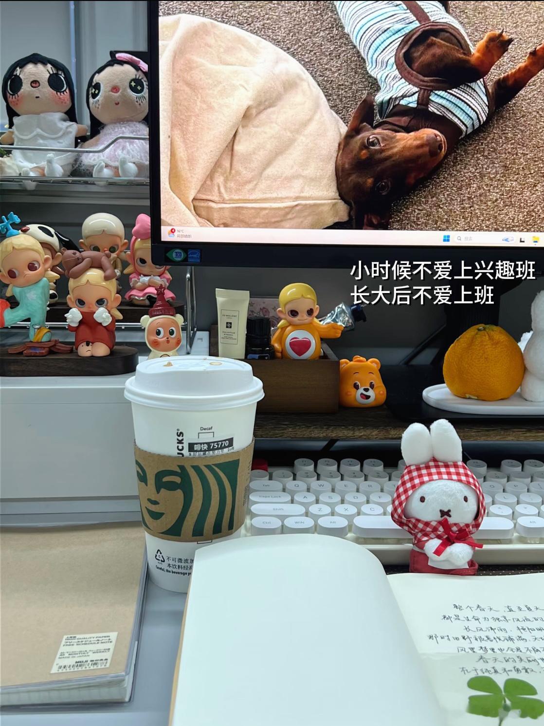 叮咚！打工人日常已送达🔔/今日状态：闪亮登场 大干一场！觉是不睡的 星巴克我是
